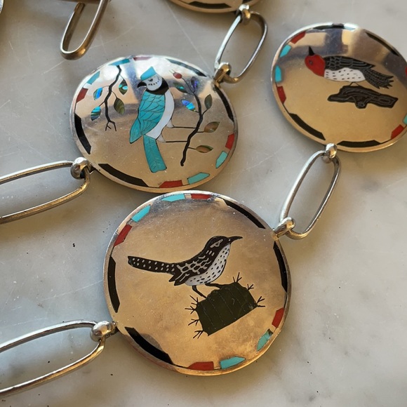 Vintage Native American Dale Edaakie Zuni Link Concho belt - Picture 5 of 16